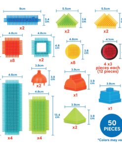 Battat- Bristle Blocks- STEM Interlocking Building Blocks- 50 pc Playset- Developmental Toys for Toddlers & Kids- Basic Builder Bucket- 2 Years + 50 pcs 22 710FyQSsAZL