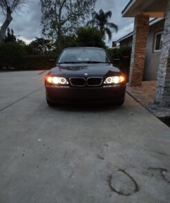 AKKON - For 02-05 BMW E46 3-Series 4 Doors Sedan Wagon Chrome Halo Ring LED Projector Headlights w-Build in Corner Lamp Set 2Pcs Chrome Housing 16 710GJrmEC3L