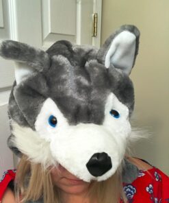 Super Z Outlet Cute Plush Animal Hat Winter Warm Winter Fashion Clothing Accessories (Husky/Wolf-Short) Grey 23 710GLC3nQSL