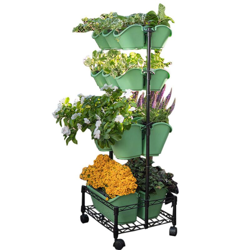 Watex Mobile Green Wall (Double Frame, Spring Bouquet), BPA Free Planters Double Frame