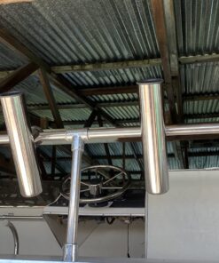 Amarine Made Boat 4pcs Fishing Rod Holder, Stainless Rail Mount Clamp on Rod Holder, Adjustable Fishing Pole Holder for Rails 7/8" to 1" 34 710HHK6K3kL