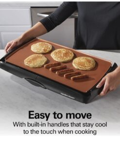 Hamilton Beach 38518R Durathon Ceramic Griddle, 200 sq. in, Black 24 710HsvZEDUL