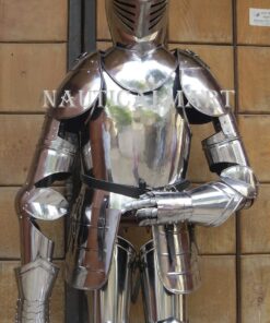 NauticalMart Knight Suit of Armor 15th Century Combat Full Body Armor Suit IOTC Armoury Silver 6 710HyFfyPqL