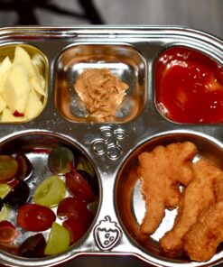 Innobaby Stainless Bus Plate with Airtight Sectional Lid, The Original, Leak-Resistant Divided Platter, Mom Invented Fun Shape Plate Din Din Smart for Babies, Toddlers and Kids, BPA Free Plate, Blue 35 710IgL8uExL