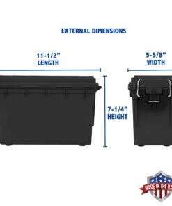 Alternative view of Sheffield 12629 Field Box, Ammo Storage Can and Water Resistant Ammo Can, Bullet Case Designed for Pistol, Rifle, or Shotgun Ammo Storage, Stackable and Lockable Ammo Box, Made in The USA, Black