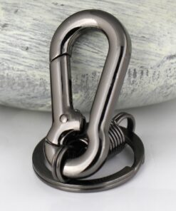 maycom Retro Style Simple Strong Carabiner Shape Keychain Key Chain Ring Keyring Keyfob Key Holder (Black) Black 20 710JRDHcz0L