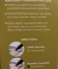 NoteShield 6 Pack Counterfeit Detector Pen Counterfeit Pens Bill Pens Money Marker Detect Fake Marker, Check Bills False Currency Counterfit Marker Pen 22 710KE9XDTpL