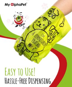 My AlphaPet Compostable Dog Poop Bags, Cornstarch Eco-Friendly, Highest EN1342 Certified, 120 Count, Large Size Bag 9x13 Inches, 8 Unscented Refill Rolls, Leak-proof, Plantbased, GM-Free Corn Unscented Green 20 710KsWlUCGL