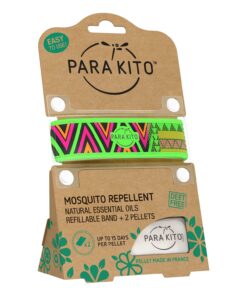 PARA'KITO Mosquito Insect & Bug Protection Wristband - Mosquito Stickers & Bug Spray Alternative - Summer Essentials, Beach Accessories, Hiking & Camping Essentials - Natural Essential Oils (Inka) Inka 14 710Lfq9CG7L