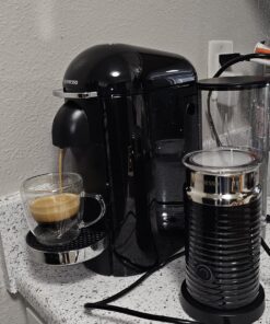 Nespresso VertuoPlus Deluxe Coffee and Espresso Machine by Breville with Milk Frother, 8 Ounces, Black Machine + Milk Frother 36 710MFpdJc6L