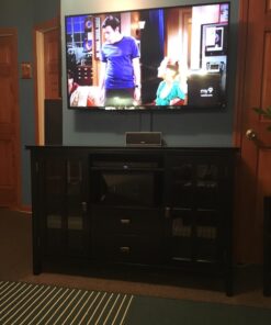 SIMPLIHOME Artisan SOLID WOOD 53 Inch Wide Transitional TV Media Stand in Black for TVs up to 60 Inches, For the Living Room and Entertainment Center Tall TV Media Stand 51 710NHOLnBWL