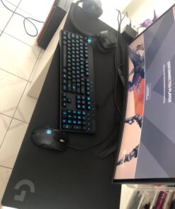 Logitech G840 XL Cloth Gaming Mouse Pad, Thin Pad, Stable Rubber Base, Performance-tuned Moderate surface friction, Durable tube for transport - Black 29 710P6Os9SWL