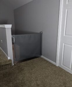 Perma Child Safety Indoor/Outdoor Retractable Baby Gate 33" Tall, Extends to 71" Wide, Gray Gray V1 33" Tall x 71" Wide 44 710PJ1nMs8L