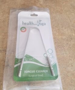 HealthAndYoga(TM) SteloSwipe Tongue Cleaner Scraper - Hygienic Seal-Pack - Surgical Grade Stainless Steel, Non-Synthetic Grip - Sterilizable Metal Tongue Scraper for Adults (1 Pack with Storage Bag) Surgical Steel - 1 Pack 43 710PkYIpySL