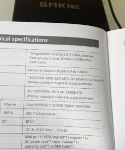 GMKtec Mini PC Windows 11 Pro Intel Core i7-11390H (Turbo 5.0 GHz) 1TB SSD 16GB DDR4, Desktop Mini Computers WiFi 6, USB3.2, BT 5.2, DP, HDMI, RJ45 2.5G Intel i7-11390H 16GB+1T 32 710Px6LOsqL