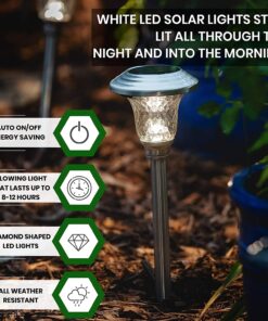 Signature Garden Premium Stainless Solar Garden Lights - Super-Bright 15 Lumens - Perfect Neutral Design; Makes Garden Pathways & Beds Look Great - Easy NO-Wire Installation; Water-Resistant Stainless Steel Silver 6-pack 26 710PxdHQrXL