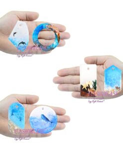 Large Cabochon Gemstone Resin Casting Silicone Mold with Hole 6-Cavity with Jewelry Making Supplies Set for Polymer Clay Crafting, Epoxy, Necklace Pendant Earrings Keychain Craft 25 710QBVpFhL