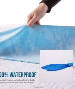 LUCID Premium Hypoallergenic 100% Waterproof Mattress Protector - Universal Fit, Cotton Terry Top, Queen , White 28 710QQp8PL