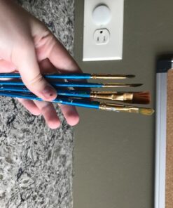 Artlicious Paint Brushes - Acrylic Paint Set and Detail Paint Brushes for Kids - Use with Craft, Watercolor, Oil, Gouache Paints, Face Art, Washable Paints, Miniature Detailing and Rock Painting 10 Pack 25 710RExWz8VL