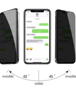 Alternative view of TECHO Privacy Screen Protector for iPhone 11 Pro/iPhone XS/iPhone X, [Full Coverage] [Case Friendly] [Super Clear] Anti-Spy 9H Hardness Tempered Glass Screen Protectors for Apple iPhone 11 Pro