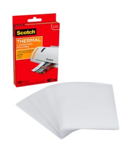 Scotch Thermal Laminating Pouches, 5 Mil Thick for Extra Protection, 4.3 Inches x 6.3 Inches, 100 Pouches (TP5900-100) 18 710SOXtq13L