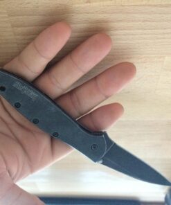 Kershaw Leek BlackWash Folding Pocketknife, 3" 14C28N Stainless Steel Blade, Assisted Opening Folding EDC 45 710SXGF7wCL