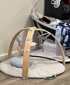 Ingenuity Cozy Spot Reversible Duvet Activity Gym & Play Mat with Wooden Bar - Loamy, Ages Newborn + 56 710Syh0m7dL