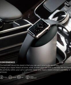 elago W Charging Stand Compatible with Apple Watch Series Ultra2/Ultra/9/8/7/6/SE/5/4/3/2/1/SE (49mm, 45mm, 44mm, 42mm, 41mm, 40mm, 38mm) - Premium Aluminum, Fits Within Car’s Cupholder (Rose Gold) Rose Gold 15 710T7KQBCYL 1