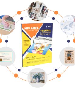 MFLABEL Thermal Laminating Pouches, 8.9 x 11.4-Inches Clear Thermal Laminating Plastic Paper Laminator Sheets for Photos Files Drawings for Use with Thermal Laminators 3 mil 200-Pack 200 Packs 3 Mill 11 710TQEzhYWL 1