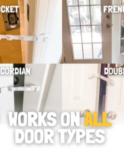 Door Buddy Baby Proof Door Latch for Cats - Grey. Adjustable Cat Door Strap Keeps Baby Out of Cat Food & Litter Box. Simple Child Door Locks for Kids Safety. Baby Gate Cat Door Interior Alternative 24 710TwYUXhlL