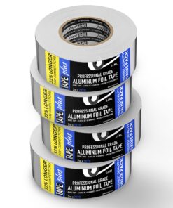 Professional Grade Aluminum Foil Tape - 2 Inch by 210 Feet (70 Yards) 3.6 Mil - High Temperature Tape - Perfect for HVAC, Sealing & Patching, Hot & Cold Air Ducts, Metal Repair, More! 23 710UeJNI6uL