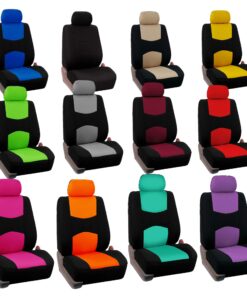 FH Group Car Seat Covers Front Set in Cloth - Car Seat Covers for Low Back Car Seats with Removable Headrest, Universal Fit, Automotive Seat Covers, Washable Car Seat Cover for SUV, Sedan, Van Beige 31 710UebyEpL