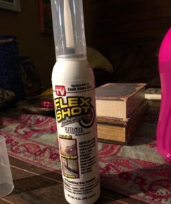 Flex Shot, 8 oz, 2-Pack, White, Flexible Rubber Silicone Sealant, Waterproof Caulk, UV Resistant, No Caulk Gun Needed, Perfect for Kitchen, Bath, Showers, Sinks, Baseboards 23 710Uk6HuIL