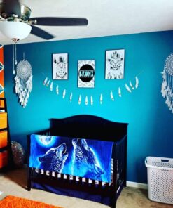 Dawhud Direct II Howling Wolf Fleece Blanket for Bed, 50" x 60" Wolf Fleece Throw Blanket for Men, Women and Kids - Super Soft Plush Wolf Blanket Throw Fleece Blanket Wolves Howling Moon 50" x 60" 18 710V3Rx4mPL