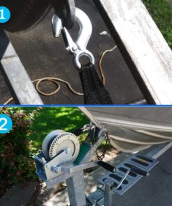 Botepon Marine Boat Trailer Winch Strap with Hook, Marine Winch Strap Replacement for Boat Jet Ski Loading, Launching and Retrieving ¡ 12 710VgyR1aZL
