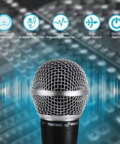 Pyle Professional Dynamic Vocal Microphone - Moving Coil Dynamic Cardioid Unidirectional Handheld Microphone with ON/OFF Switch Includes 15ft XLR Audio Cable to 1/4'' Audio Connection - PDMIC59,Black 13 710WJ4dn0lL