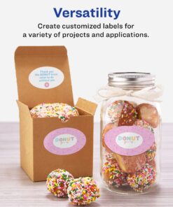 Avery Printable Blank Oval Labels, 2" x 3-1/3", Glossy White, 80 Customizable Labels (22820) 22 710XTKr6LS