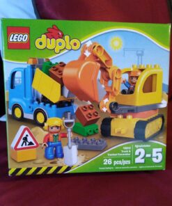 LEGO DUPLO Town Truck & Tracked Excavator 10812 Dump Truck and Excavator Kids Construction Toy with DUPLO Construction Worker Figures (26 Pieces) Standard 33 710XV4mKRTL