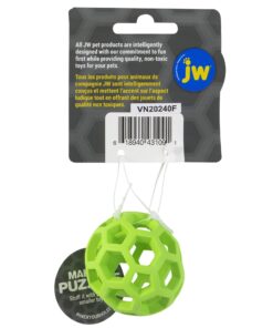 Alternative view of JW Pet Hol-ee Roller Dog Toy Puzzle Ball, Natural Rubber, Mini (1.75 Inch Diameter), Colors May Vary