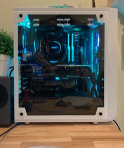 Fractal Design Meshify C - Compact Mid Tower Computer Case - Airflow/Cooling - 2X Fans Included - PSU Shroud - Modular Interior - Water-Cooling Ready - USB3.0 - Tempered Glass Side Panel - White TG 78 710Xz6mIuVL