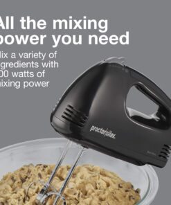 Proctor Silex Easy Mix 5-Speed Electric Hand Mixer with Bowl Rest, Compact and Lightweight, 100 Watts of Peak Power, Black 20 710bHaBm5rL
