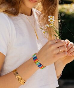 Alternative view of Plumiss 7 Chakra Bracelets for Women Boho Handmade Natural Jasper Stone Healing Energy Bead Leather Wrap Bracelet Jewelry Collection Chakra Jasper