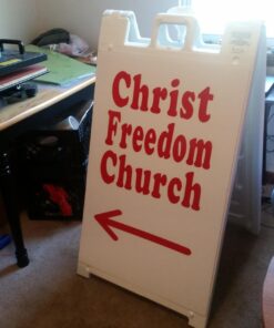 Plasticade Signicade Portable Storable Folding Heavy Duty Plastic A Frame Double Sided Sidewalk Sign with Locking Hinges, White 1 Pack 26 710cnMRZQWL