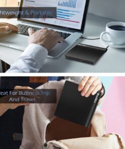 Rioddas External CD/DVD Drive for Laptop USB 3.0 CD/DVD Player Portable +/-RW Burner CD ROM Reader Rewriter Writer Disk Duplicator Compatible with Laptop Desktop PC Windows Apple Mac Pro Macbook Linux USB 3.0 USB-A 30 710dSaxdnWL