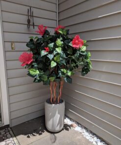 Nearly Natural 4’ Hibiscus Artificial Tree, 4ft, Green 29 710e7yrWKzL