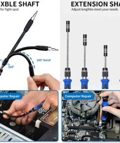 80 IN 1 Professional Computer Repair Tool Kit, Precision Screwdriver Set with 56 Bits, Magnetic screwdriver set Compatible for Laptop, PC, MacBook, Tablet, iPhone, PS4, and Other Electronic Repair Blue 27 710eRnjicxL