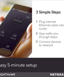 NETGEAR Nighthawk Smart Wi-Fi Router (R6900P) - AC1900 Wireless Speed (Up to 1900 Mbps), Up to 1800 Sq Ft Coverage & 30 Devices, 4 x 1G Ethernet and 1 x 3.0 USB Ports, Armor Security AC1900 WiFi with MU-MIMO 21 710fUD4ll9L 1