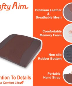 Lofty Aim Car Seat Cushion, Comfort Memory Foam Car Cushions for Driving - Sciatica & Lower Back Pain Relief, Seat Cushion for Car Seat Driver, Office Chair, Wheelchair (Brown) Brown 13 710iAAeSjgL