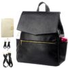 KZNI Leather Diaper Bag Backpack, Diaper Backpack Nappy Baby Bags for Mom Unisex Maternity Diaper Bag with Stroller Hanger Black 39 710jzJDLoSL