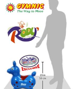 Rody Horse Inflatable Bounce & Ride, Matty's Toy Stop Exclusive Blue & Red (7024) with Pump 12 710kO9vB5L